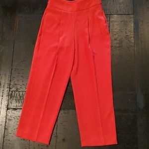 Zara high waisted cropped pleaded pants